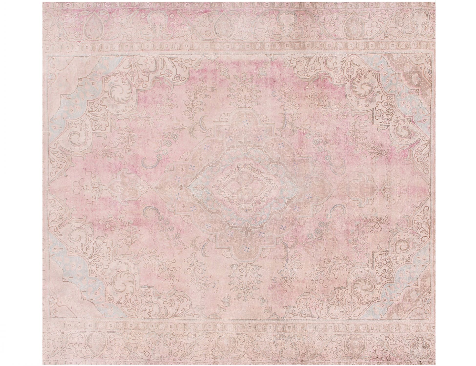 Tappeto vintage persiano  rosa <br/>273 x 273 cm