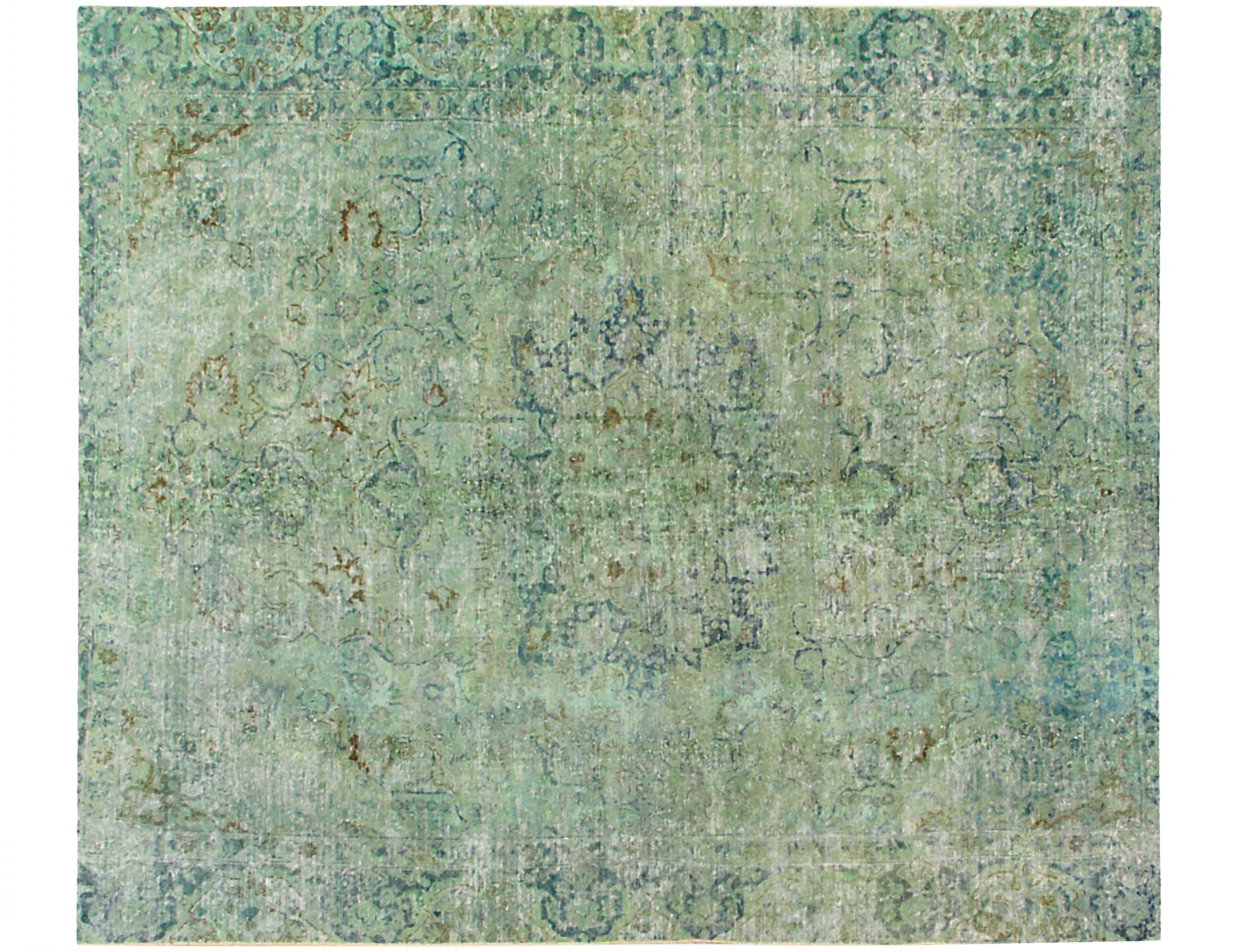 Tapis Persan vintage  vert <br/>300 x 261 cm