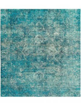 Alfombra persa vintage 184 x 184 turquesa