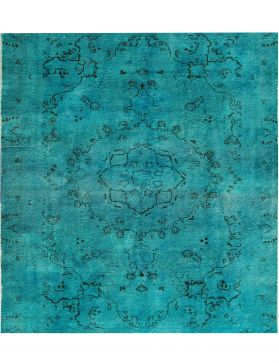 Tapis Persan vintage 170 x 170 turquoise