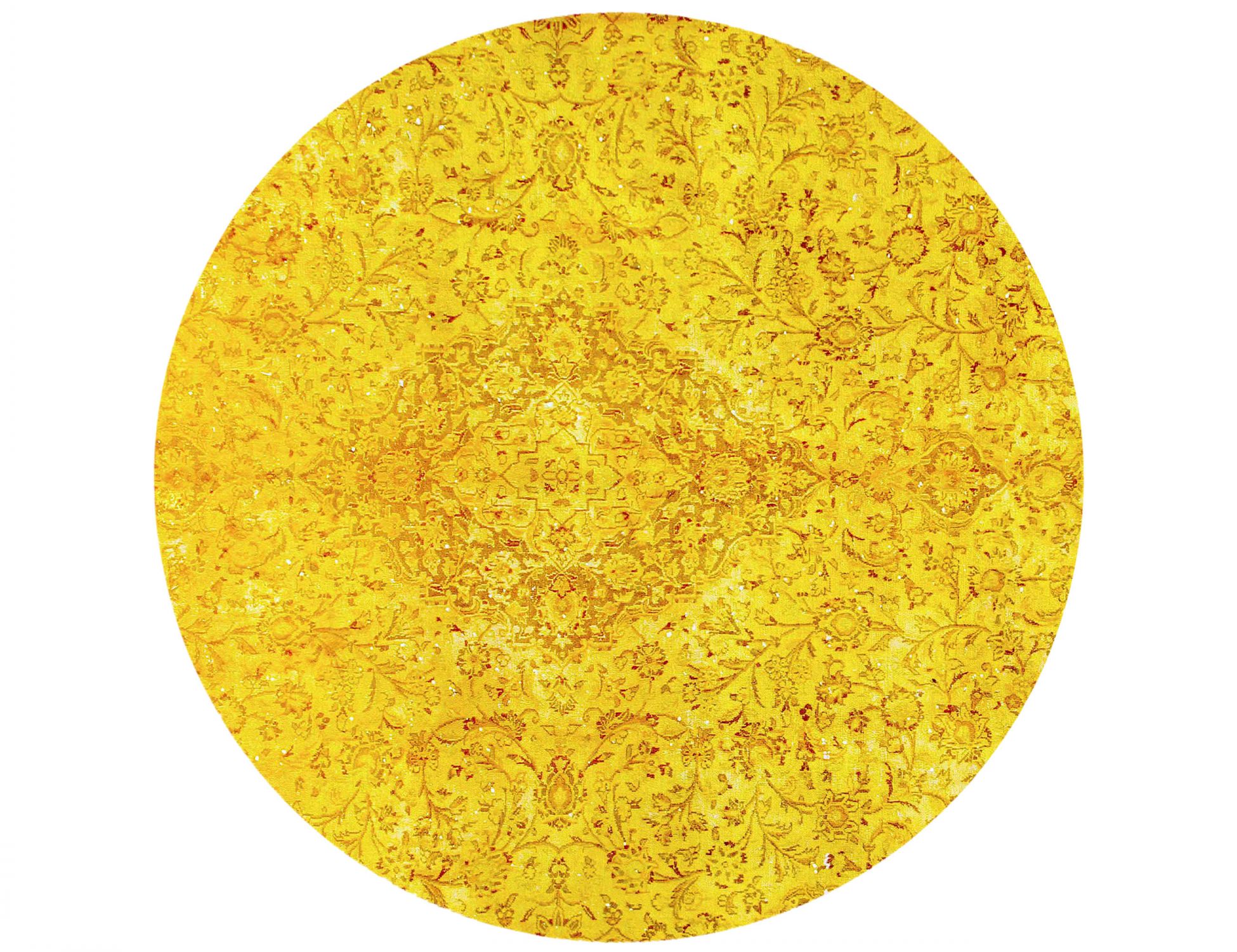 Persischer Vintage Teppich  gelb <br/>183 x 183 cm