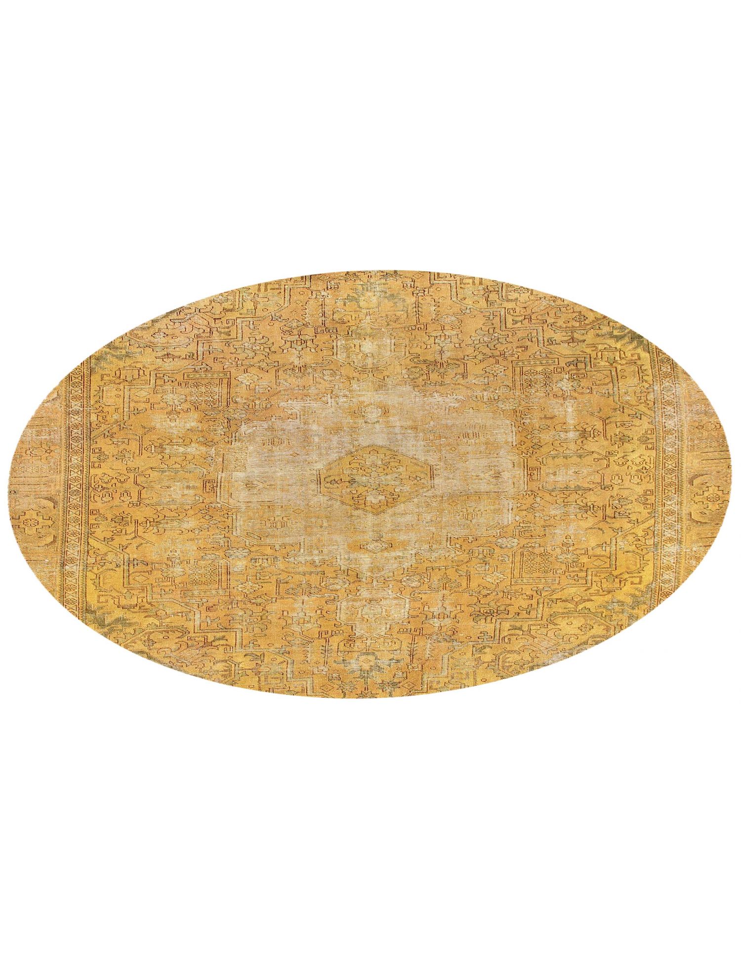 Rund  Vintage Teppich  gelb <br/>270 x 270 cm
