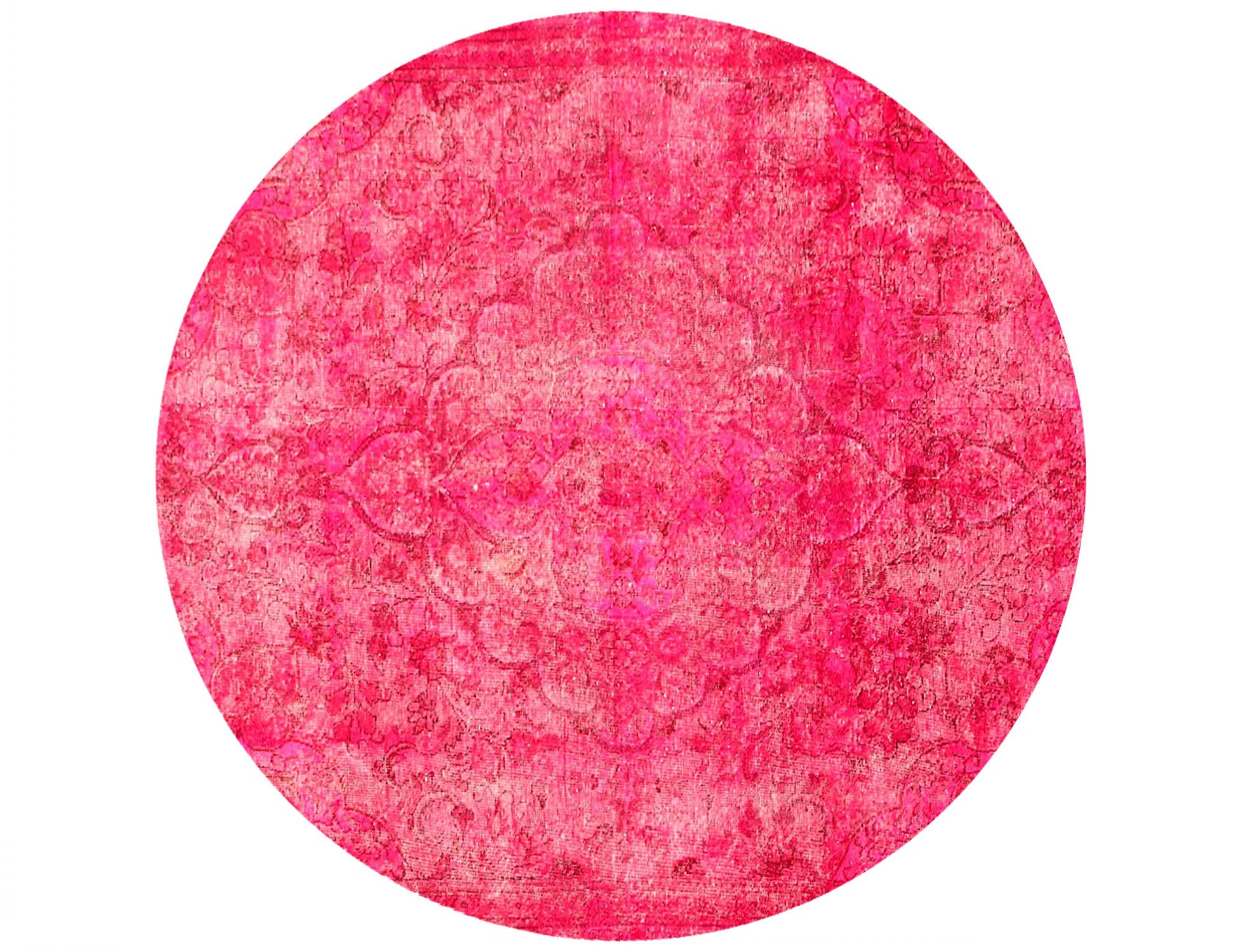 Rund  Vintage Teppich  rosa <br/>202 x 202 cm