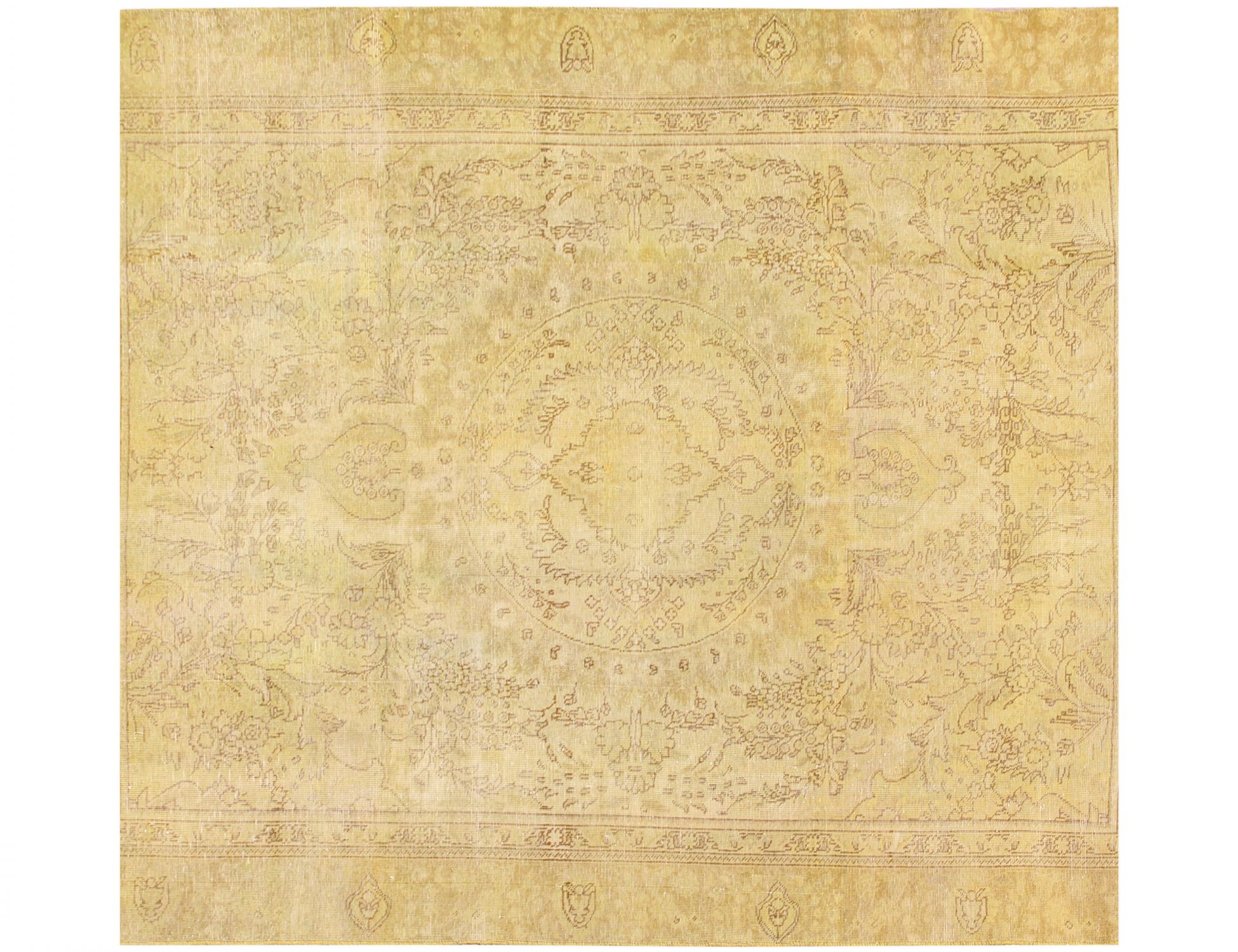Quadrat  Vintage Teppich  gelb <br/>214 x 214 cm