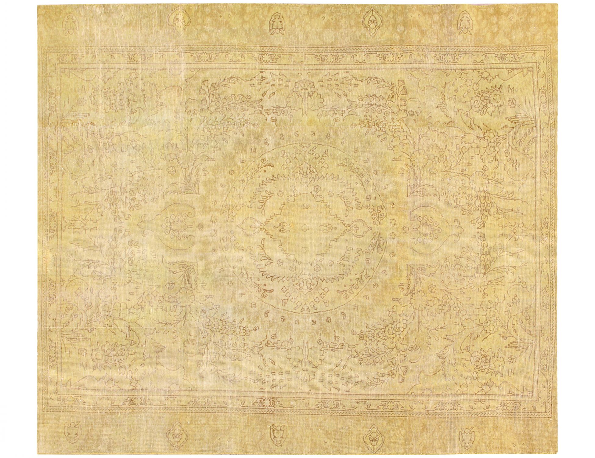 Perzisch Vintage Tapijt  geel <br/>250 x 214 cm