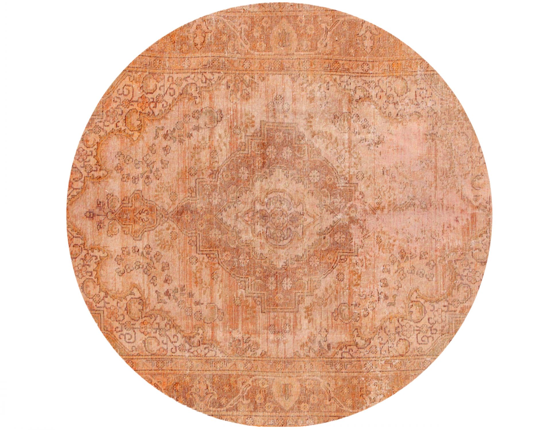 Rund  Vintage Teppich  orange <br/>191 x 191 cm