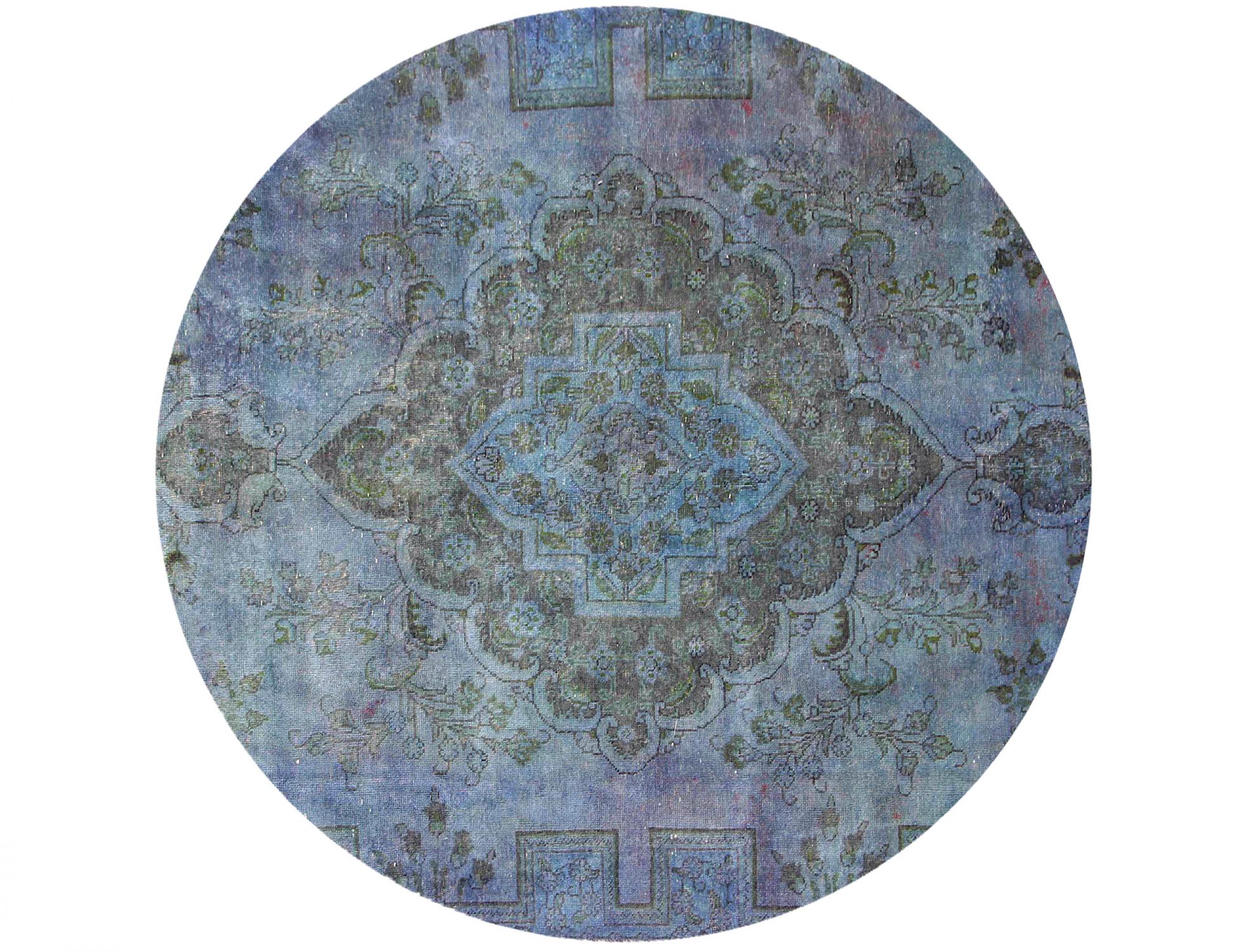 Round  Vintage Carpet  turkoise  <br/>156 x 156 cm