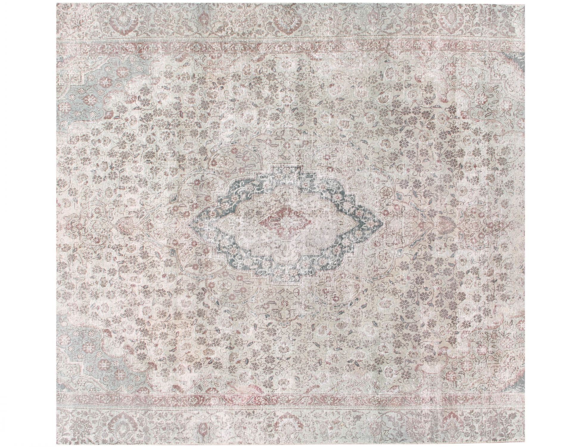 Quadrat  Vintage Teppich  grün <br/>260 x 260 cm