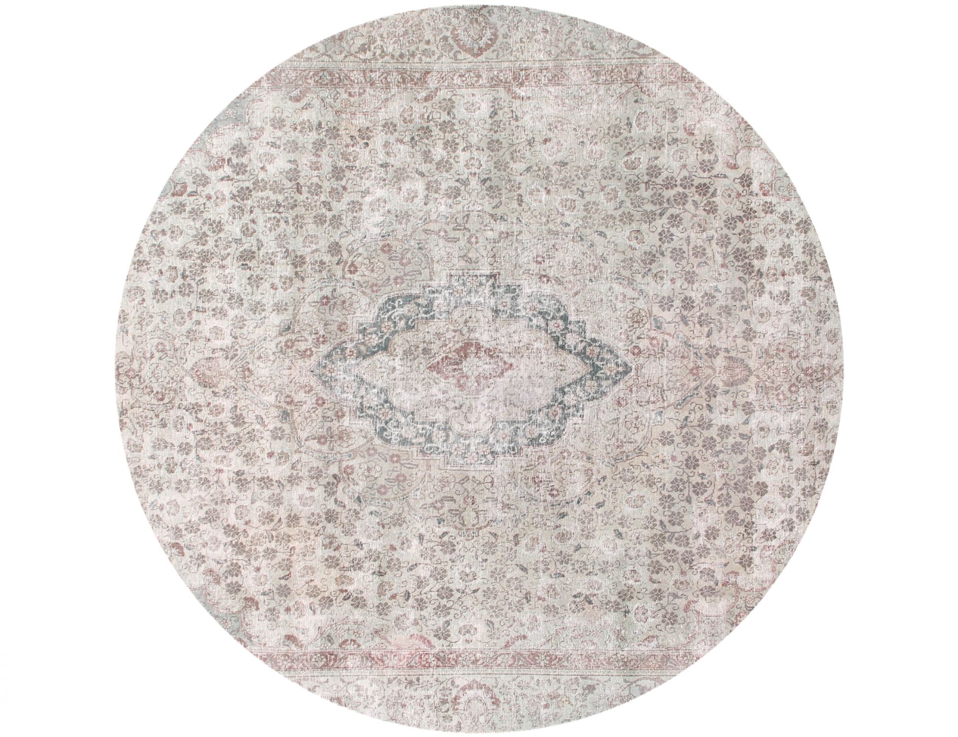 Round  Vintage Carpet  green  <br/>260 x 260 cm