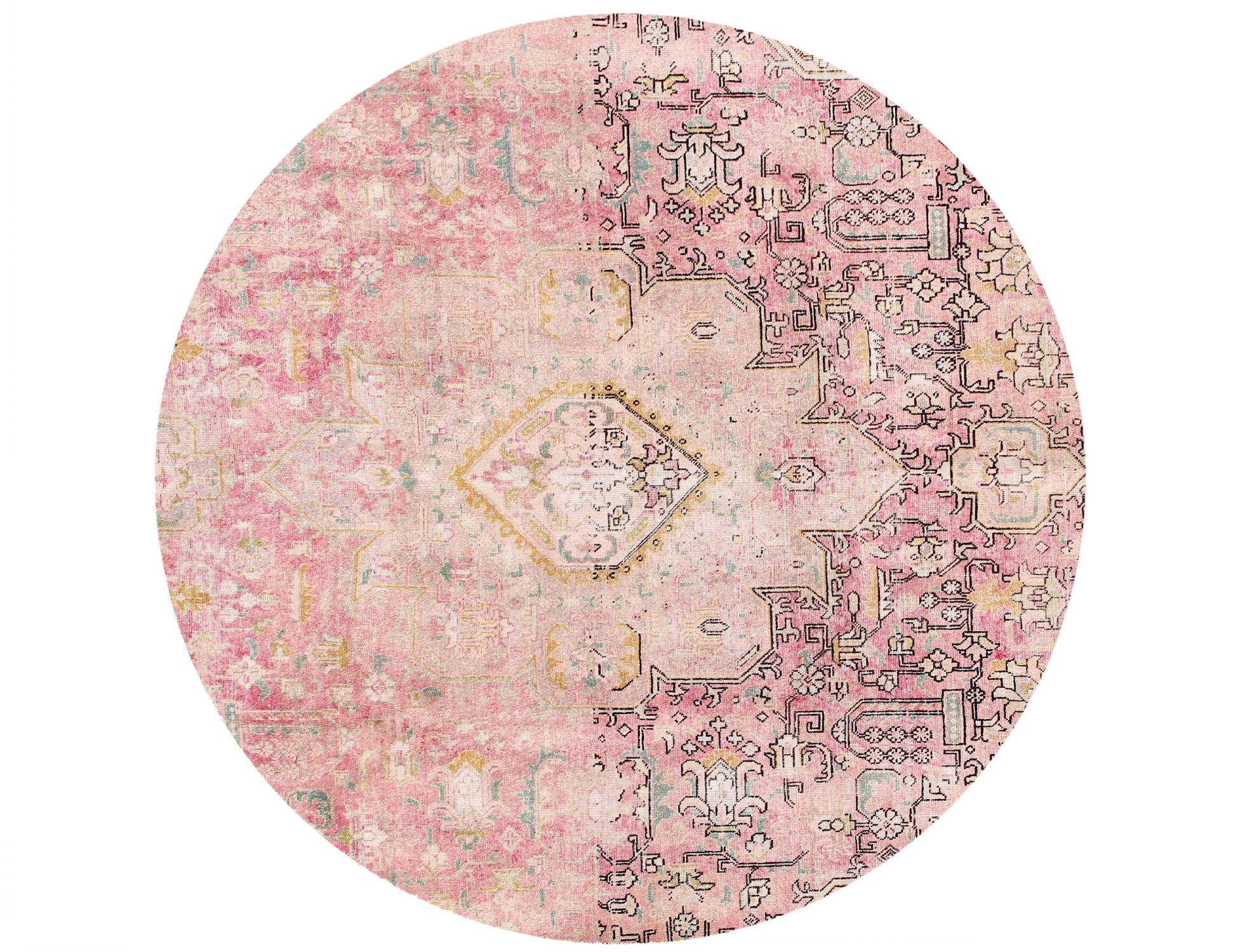 Tappeto vintage persiano  rosa <br/>217 x 217 cm