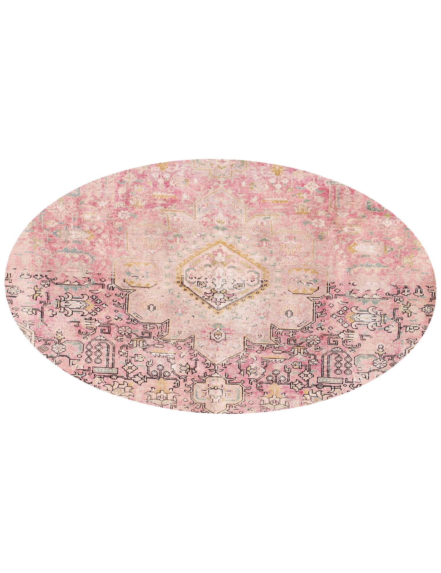 Rund  Vintage Teppich  rosa <br/>217 x 217 cm