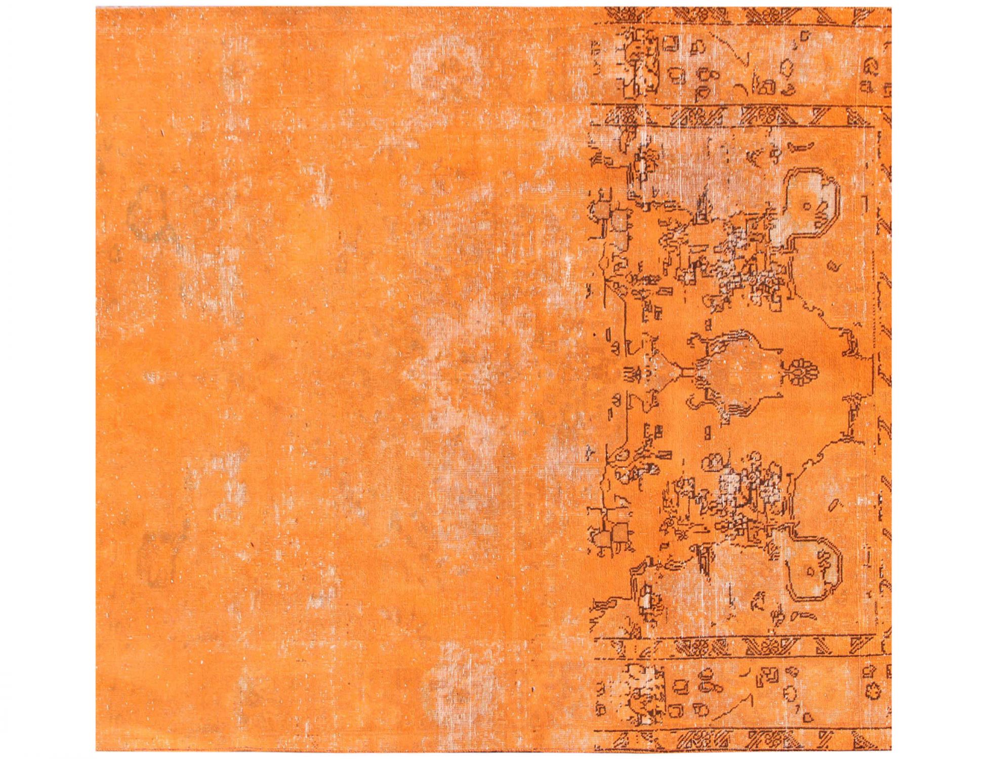 Quadrat  Vintage Teppich  orange <br/>194 x 194 cm