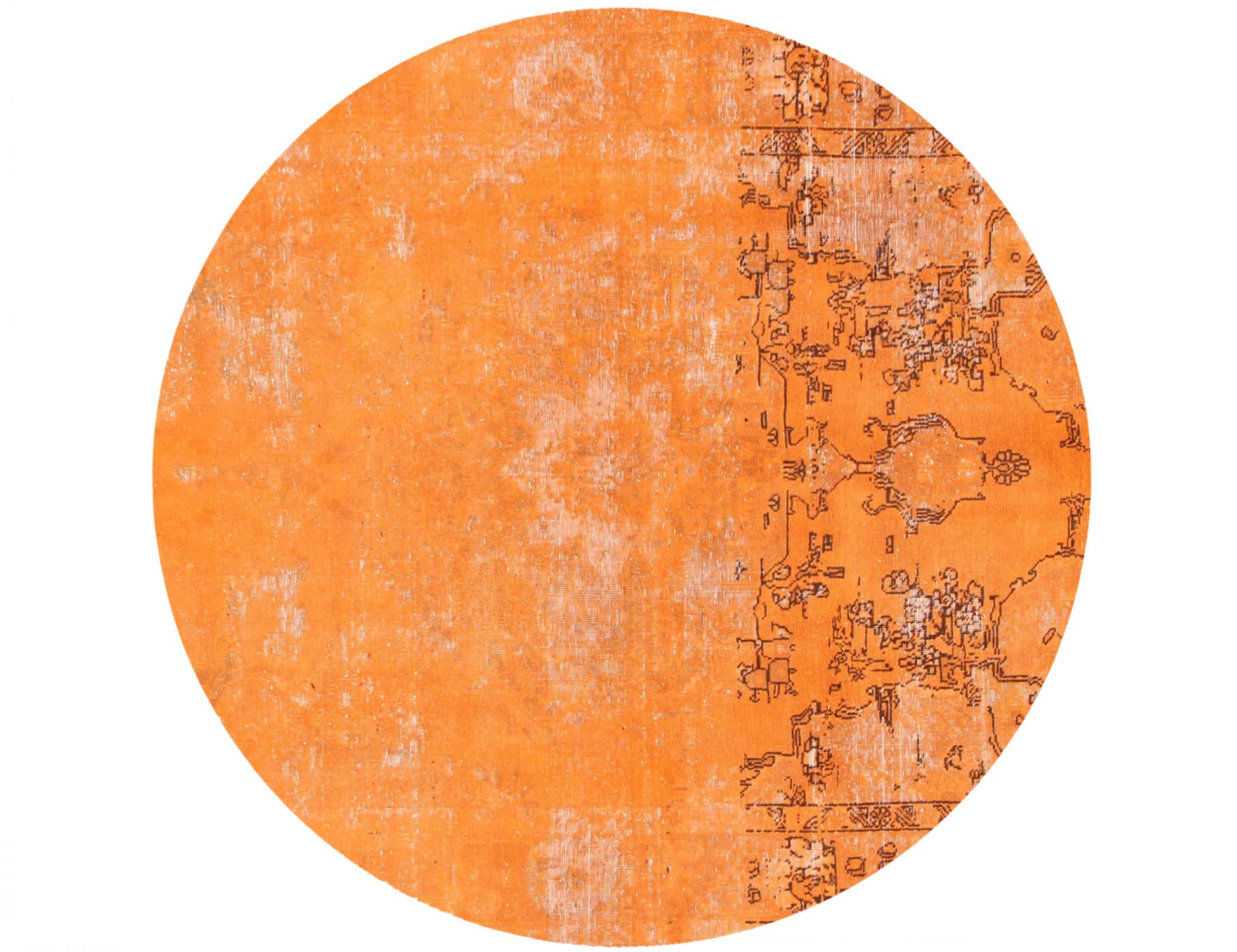 Perzisch Vintage Tapijt  oranje <br/>194 x 194 cm