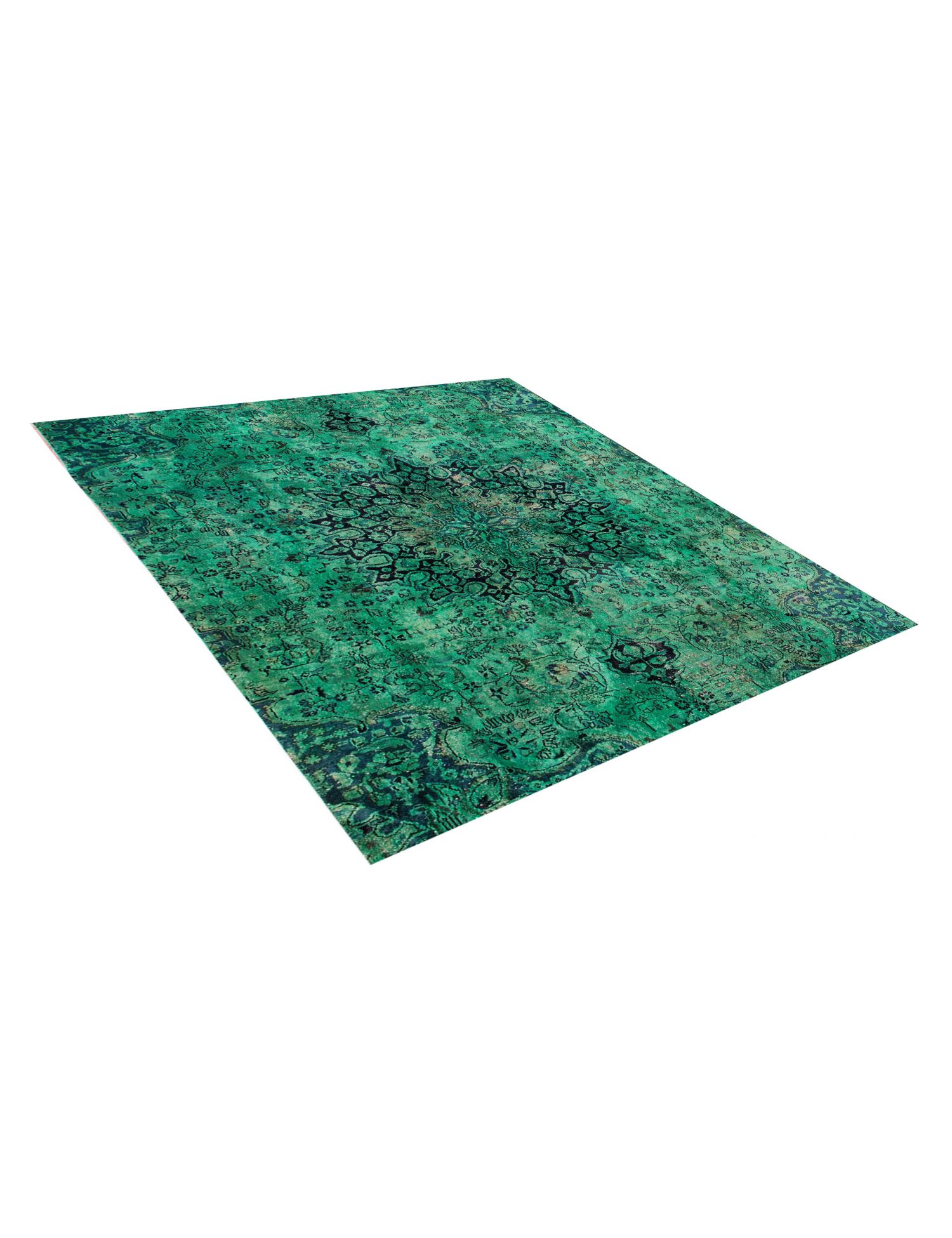 Quadrat  Vintage Teppich  grün <br/>185 x 185 cm