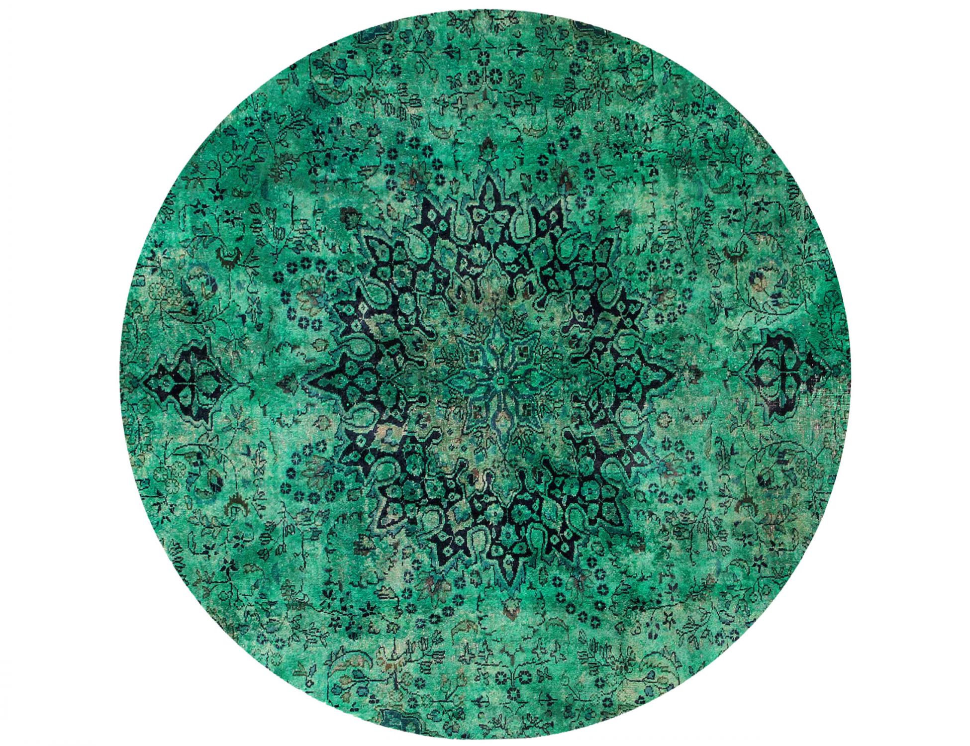 Round  Vintage Carpet  green  <br/>185 x 185 cm