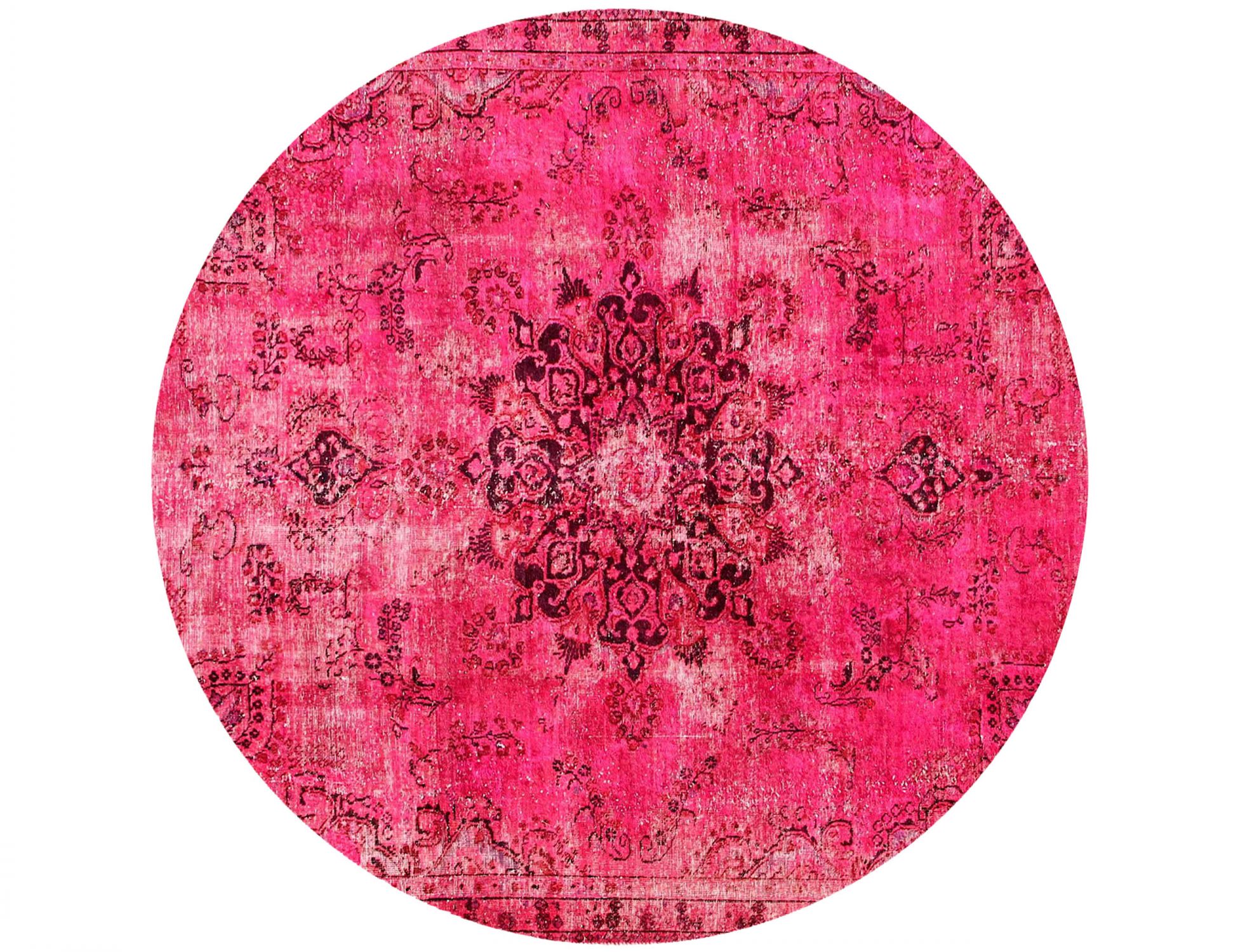 Round  Vintage Carpet  red  <br/>210 x 210 cm