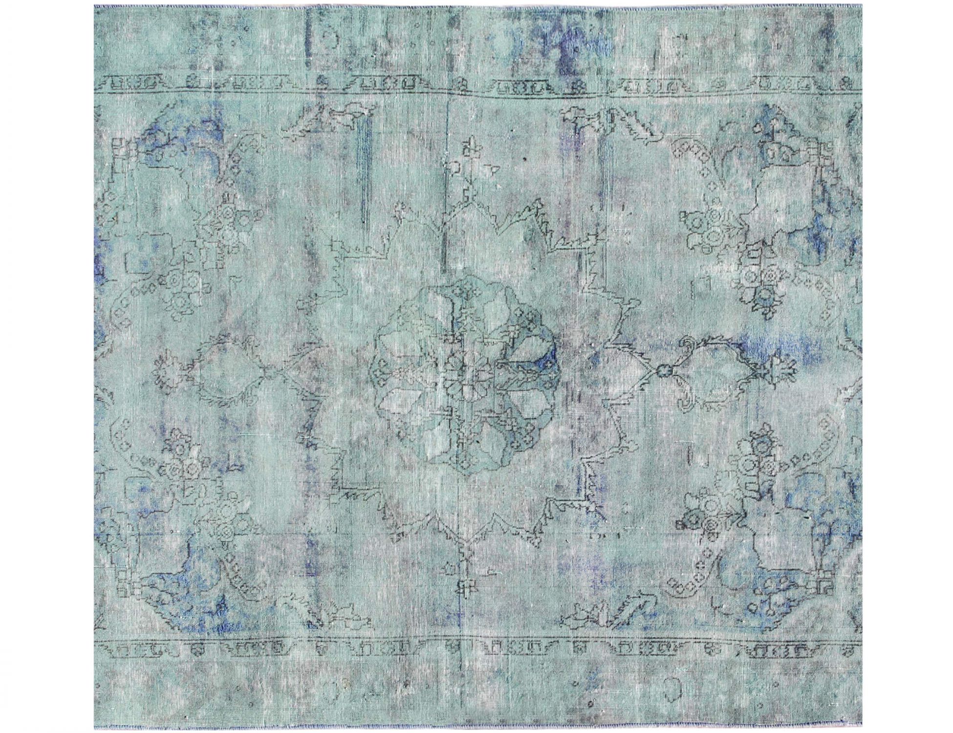 Square  Vintage Carpet  turkoise  <br/>186 x 186 cm