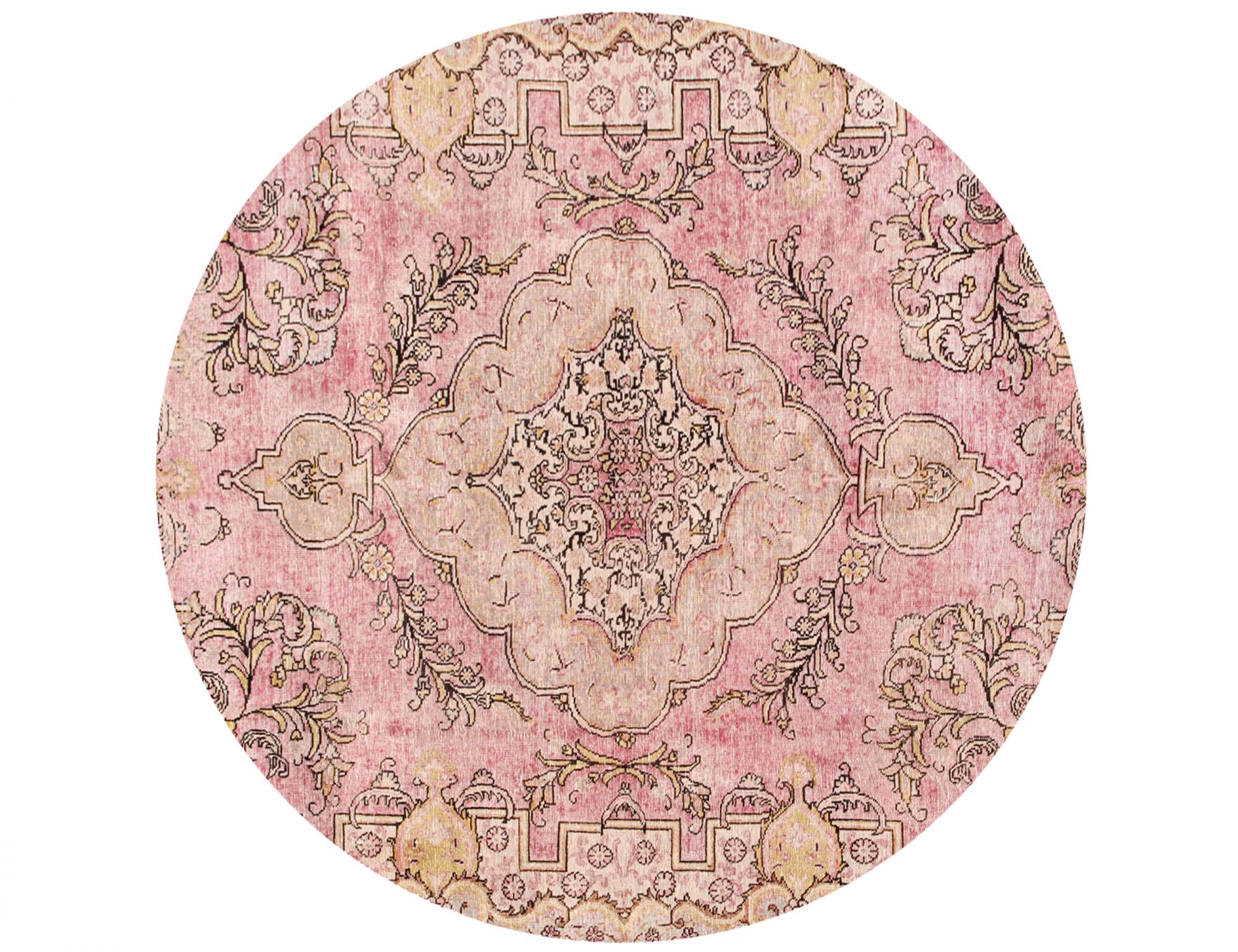 Round  Vintage Carpet  beige  <br/>213 x 213 cm