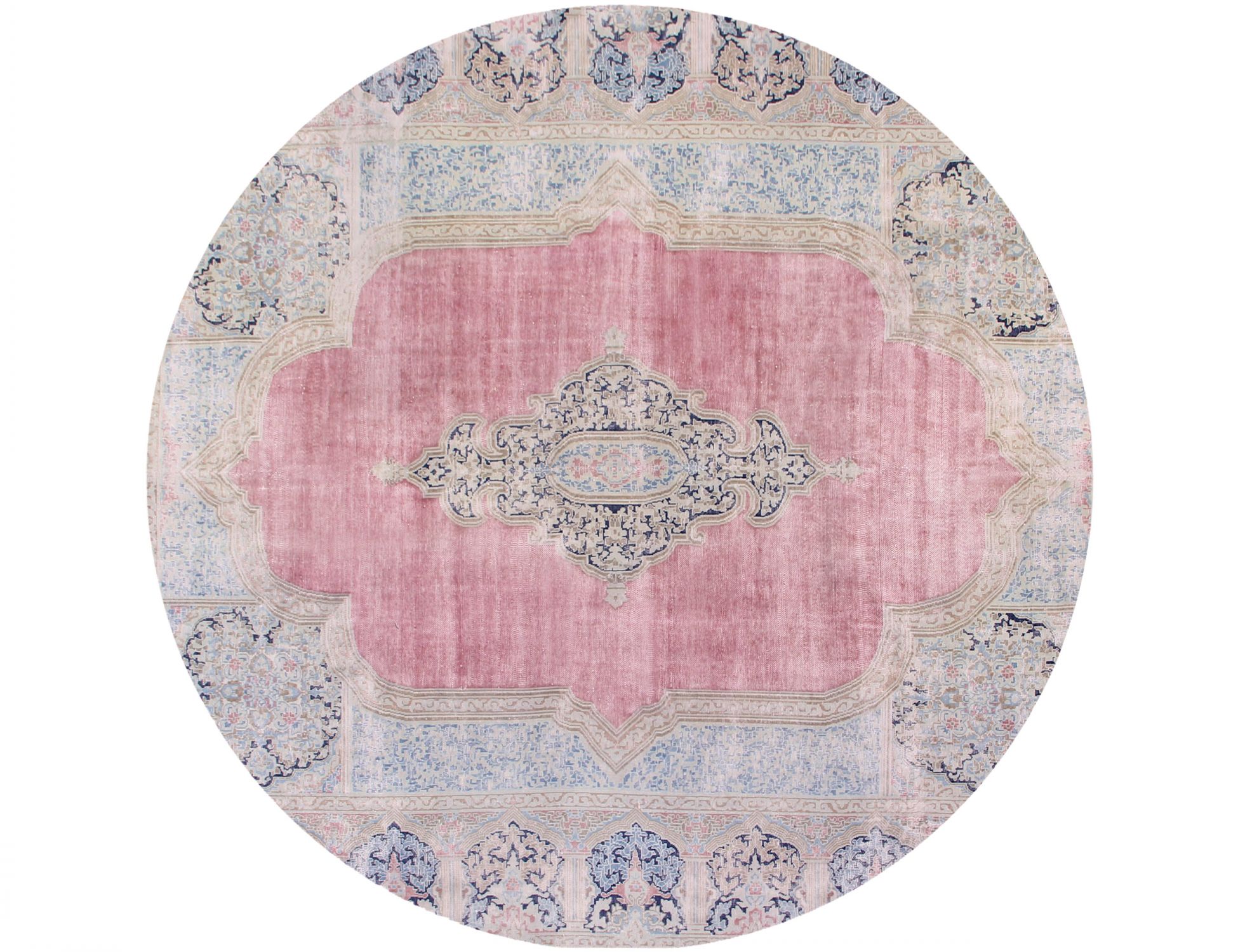 Round  Vintage Carpet  blue <br/>283 x 283 cm
