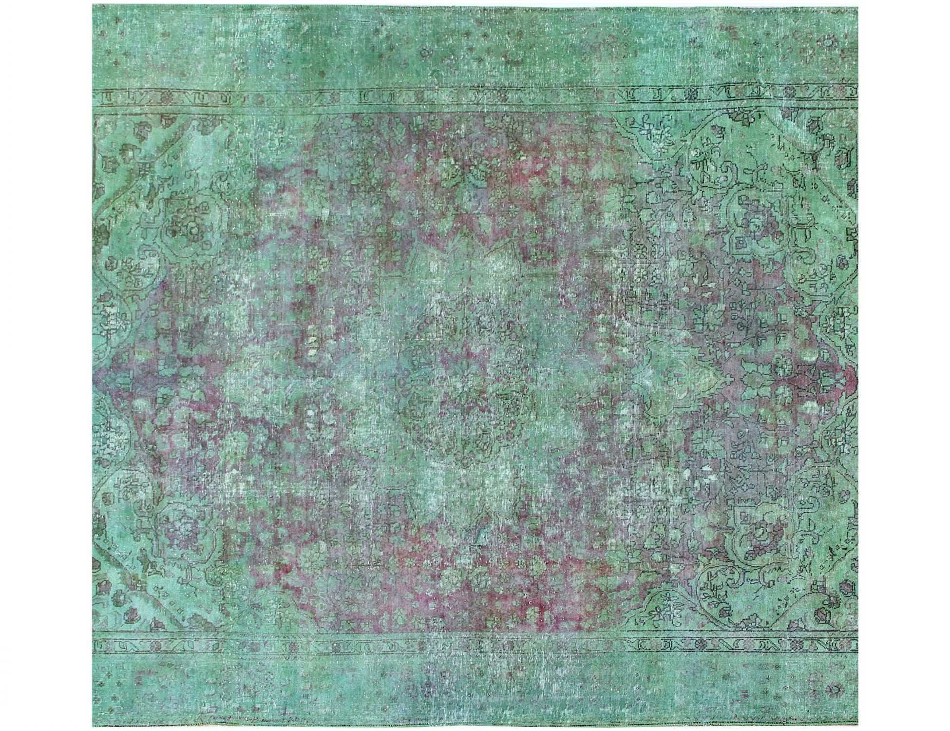 Perzisch Vintage Tapijt  groen <br/>230 x 230 cm