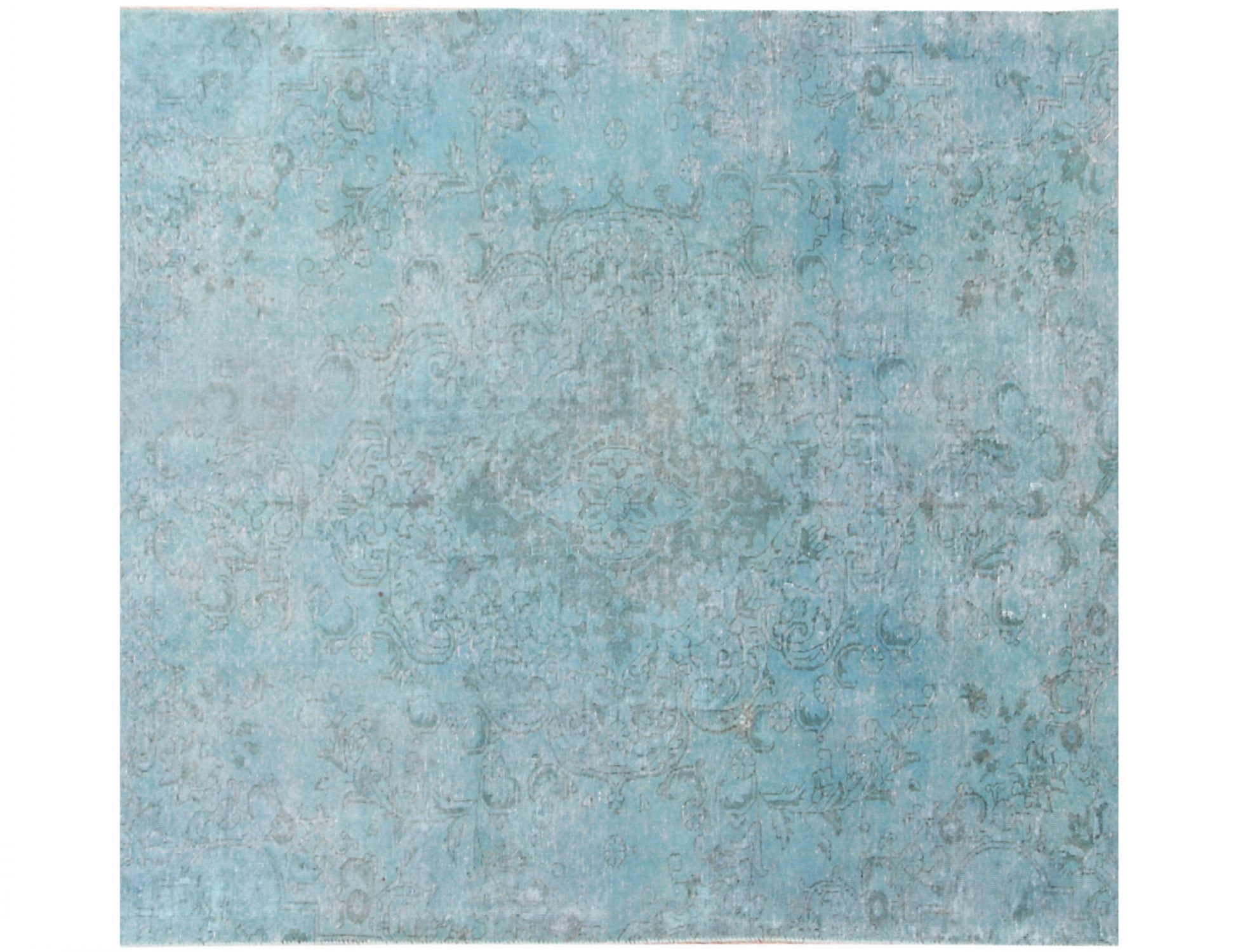 Quadrat  Vintage Teppich  blau <br/>180 x 180 cm
