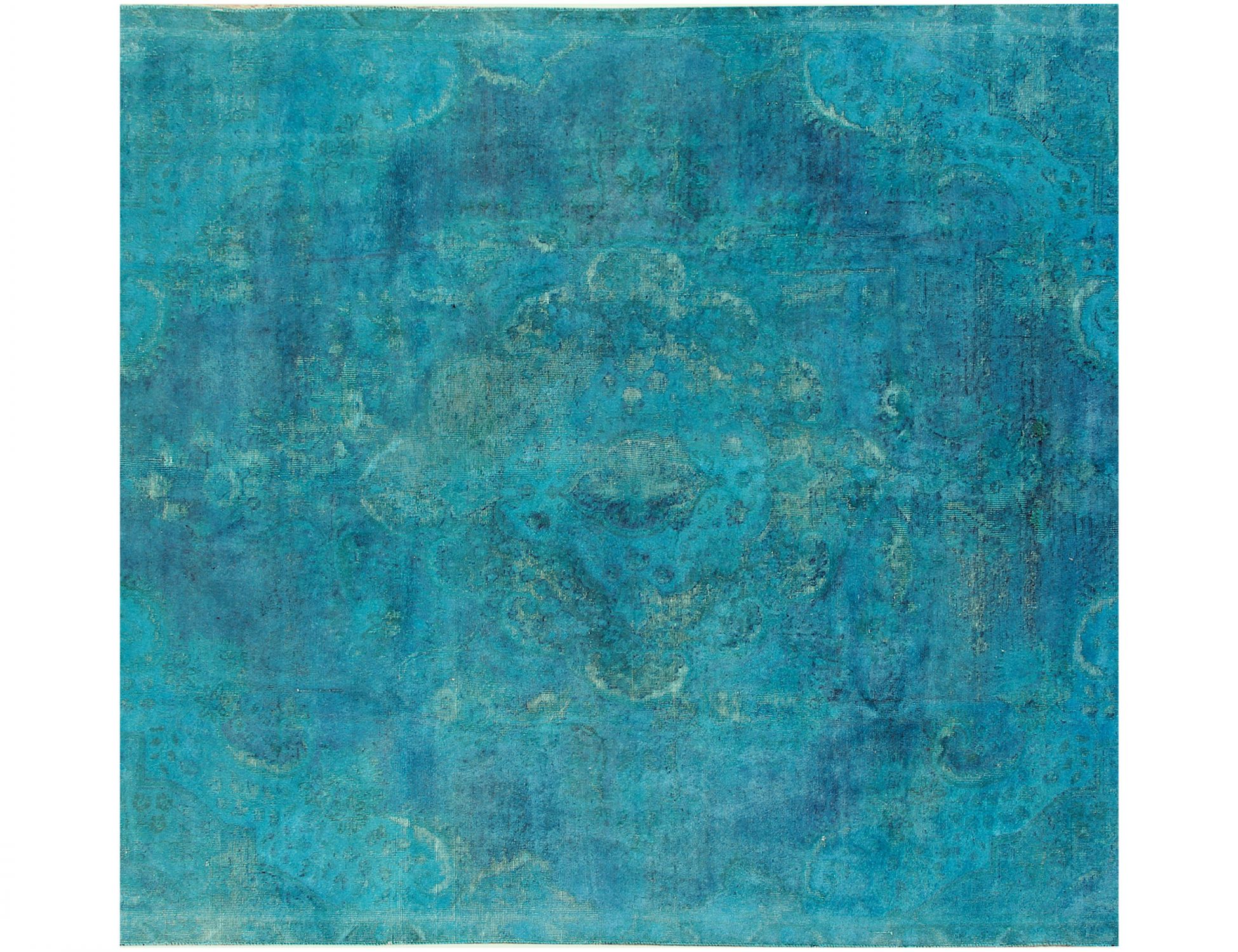 Persisk vintage matta  turkos <br/>213 x 213 cm