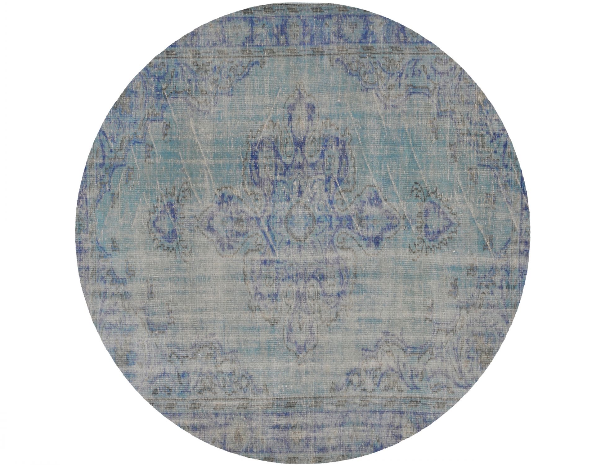 Rund Vintage Teppich  blau <br/>167 x 167 cm