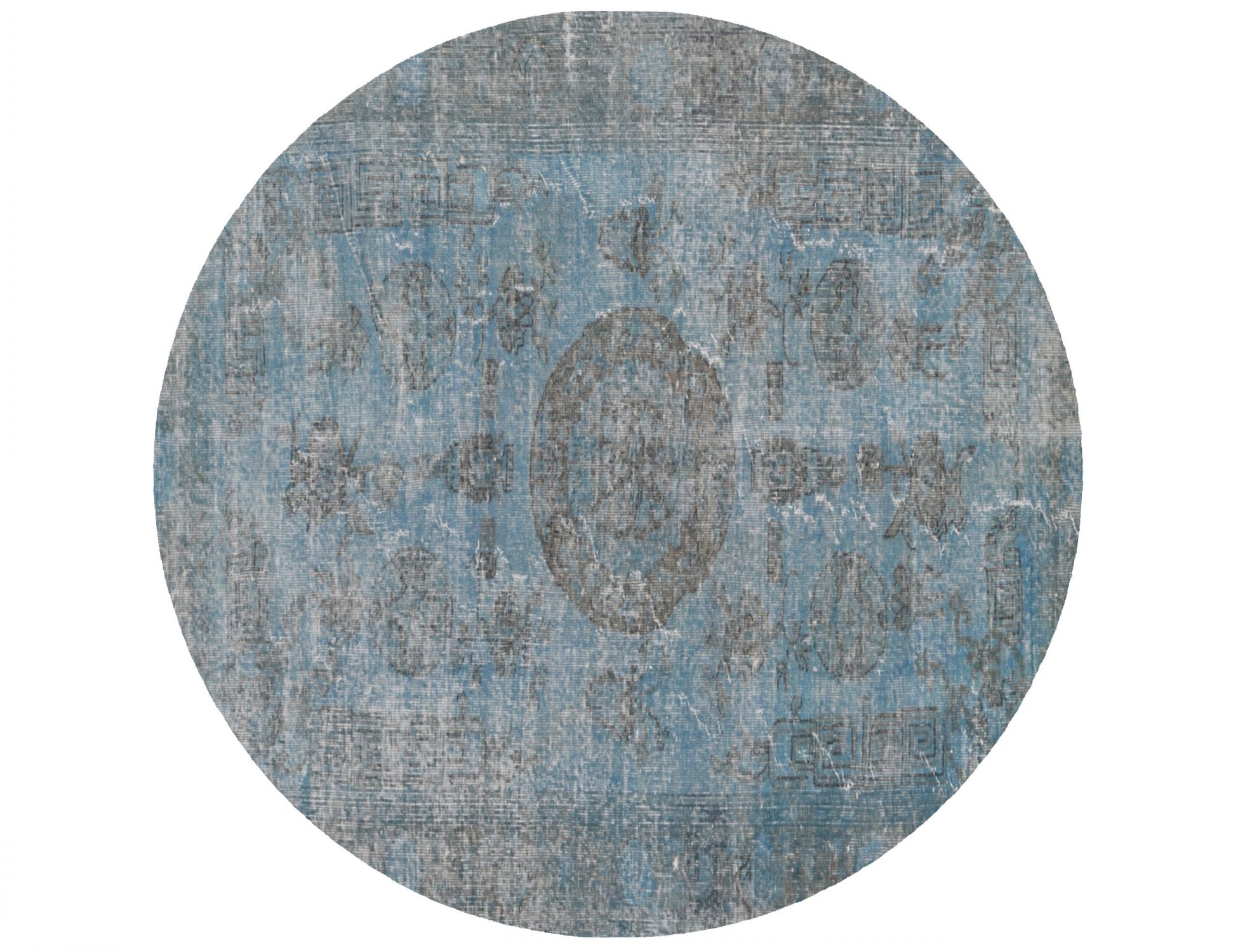 Rund Vintage Teppich  blau <br/>146 x 146 cm