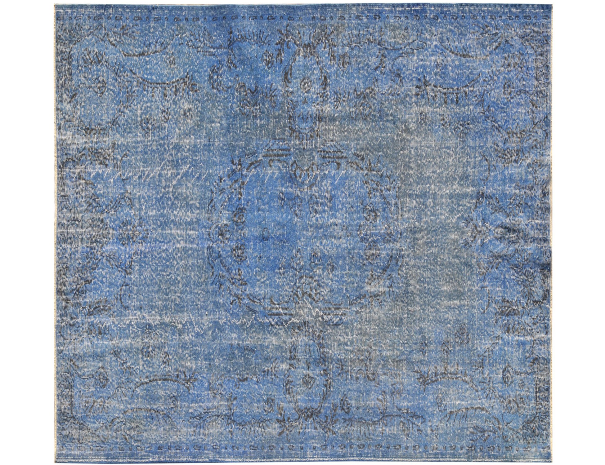 Blå Turkiet Vintage Matta  177 x 177 cm