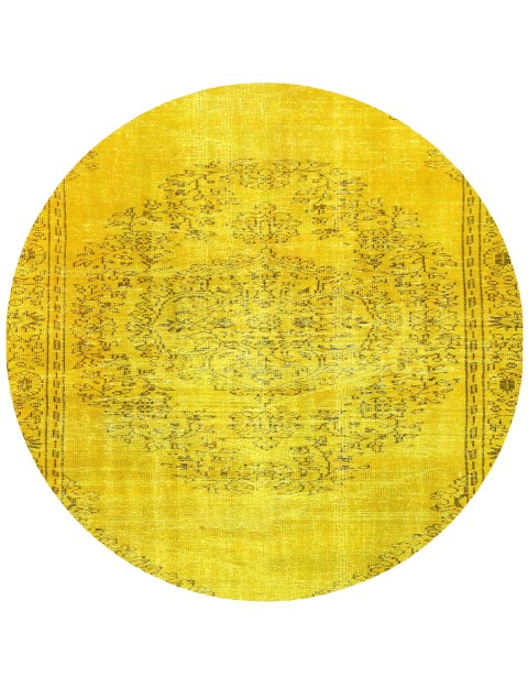 Gelb Türkei Vintage Teppich 161 x 161 cm
