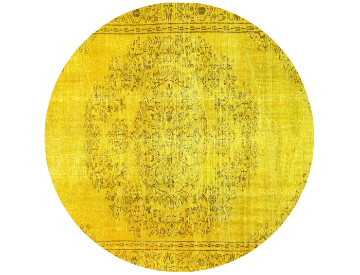Giallo Turco Tappeto vintage 161 x 161 cm