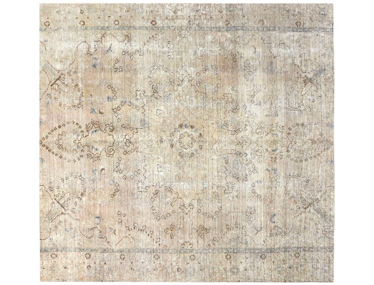 Beige Persien Persischer Vintage Teppich 198 x 198 cm