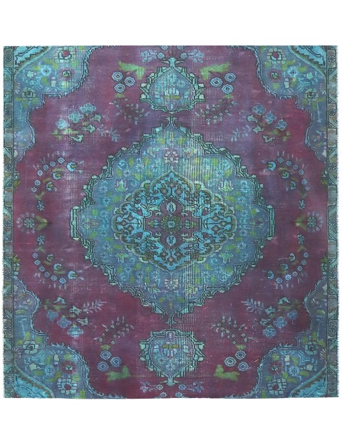 Lila Persien Persischer Vintage Teppich  162 x 162 cm