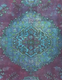 Lila Persien Persisk vintage matta 162 x 162 cm - view 3