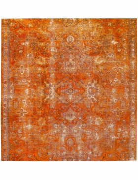 Orange Persien Persisk vintage matta  227 x 227 cm