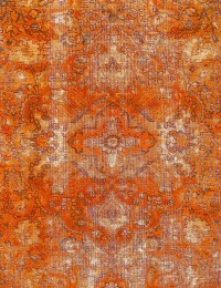 Orange Persien Persischer Vintage Teppich  227 x 227 cm