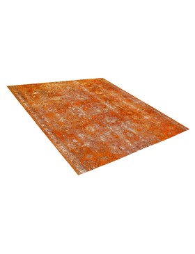Orange Persien Persisk vintage matta  227 x 227 cm