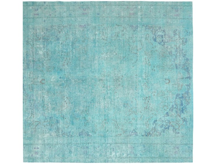 Turkooiz Perzië Perzisch Vintage Tapijt 275 x 275 cm