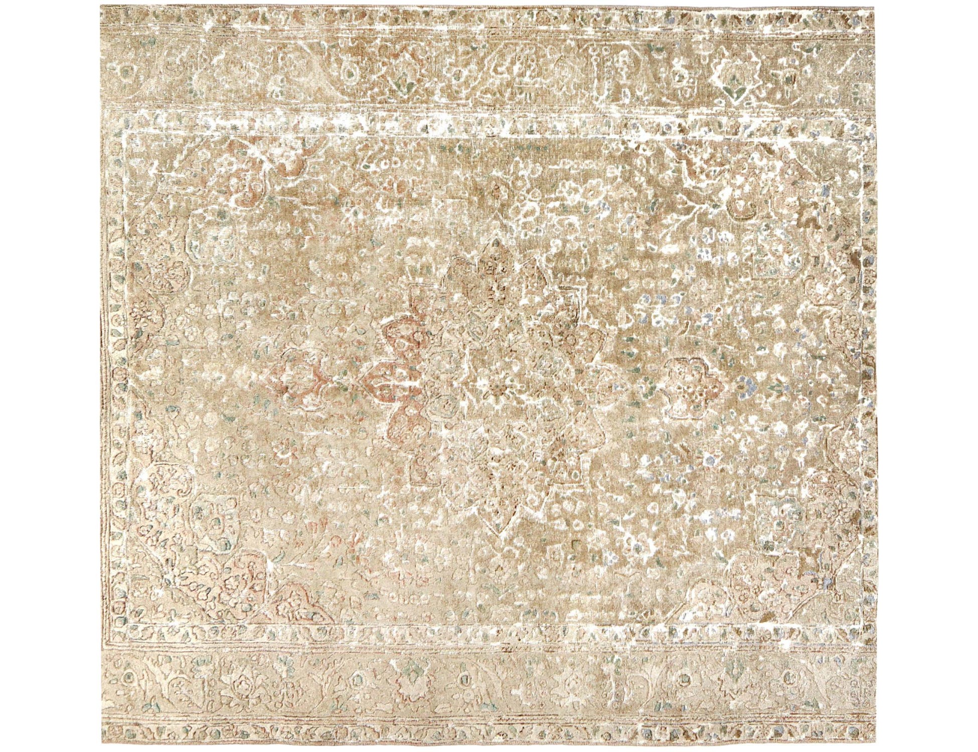 Beige Persan Tapis Persan vintage  211 x 211 cm