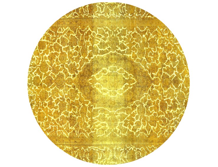 Gelb Persien Persischer Vintage Teppich 218 x 218 cm