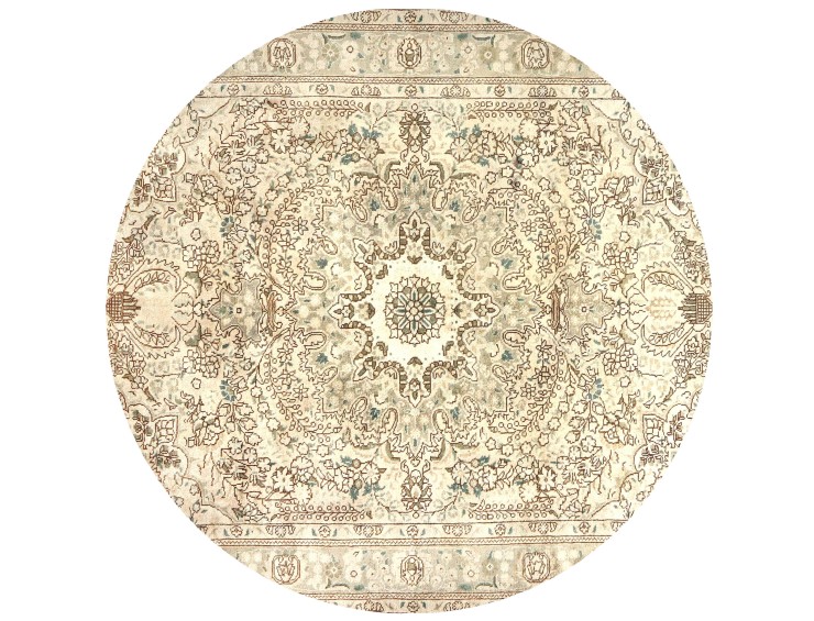 Beige Persien Persischer Vintage Teppich 197 x 197 cm