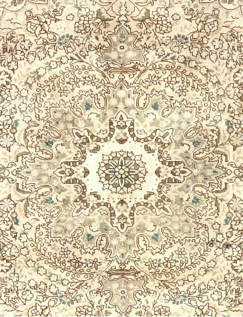 Beige Persien Persischer Vintage Teppich  197 x 197 cm