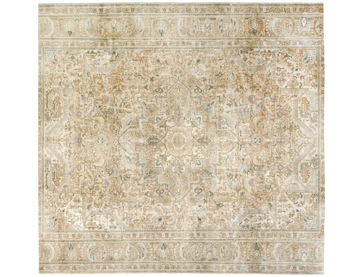 Beige Persien Persischer Vintage Teppich 242 x 242 cm