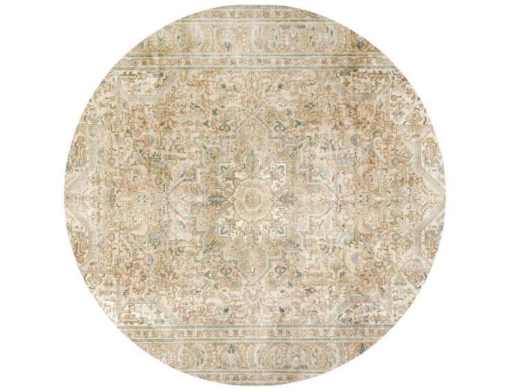 Beige persia Persisk vintage teppe 242 x 242 cm