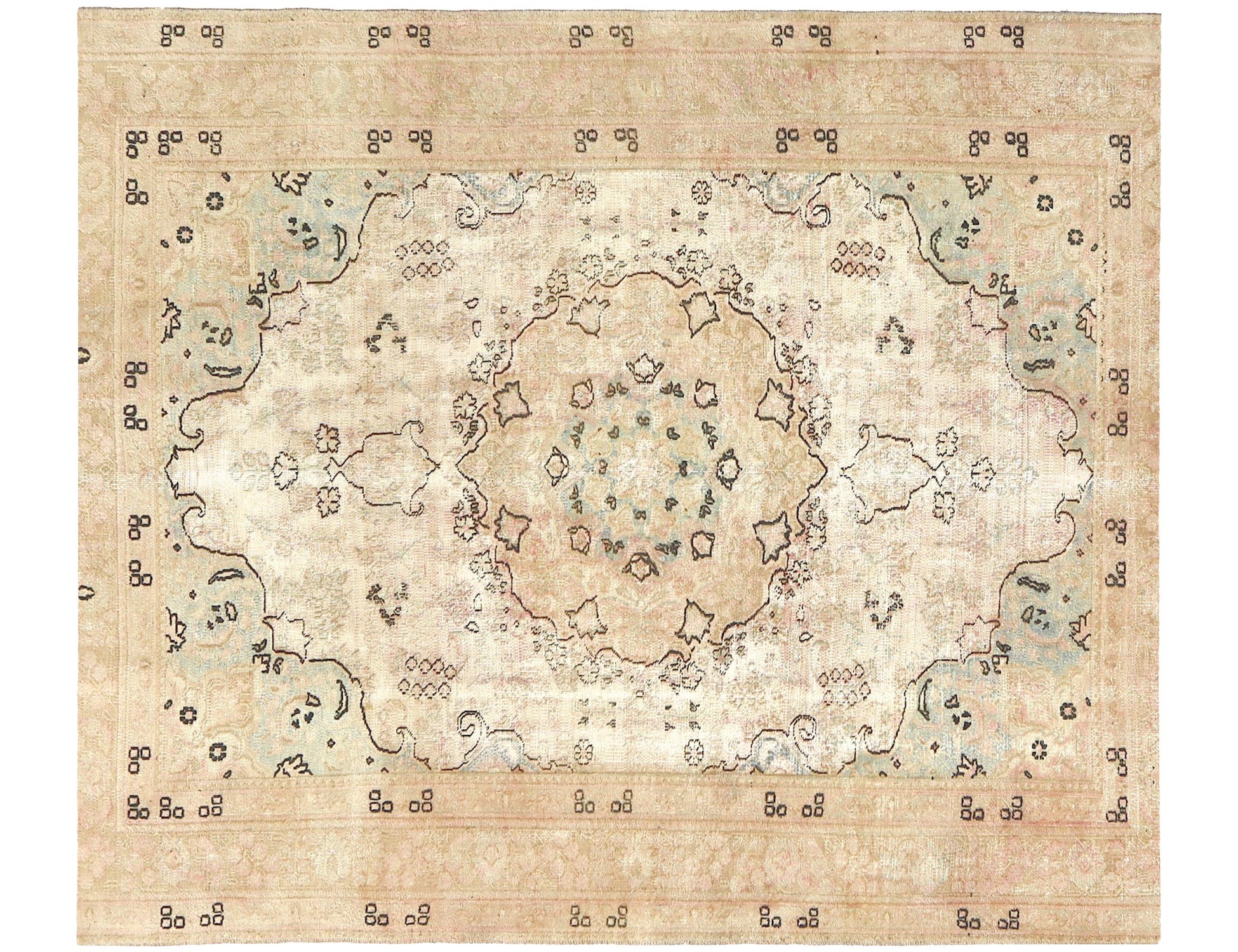Beige Persien Persischer Vintage Teppich 250 x 188 cm