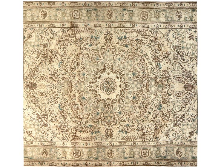 Beige Persien Vintage Teppich 202 x 202 cm