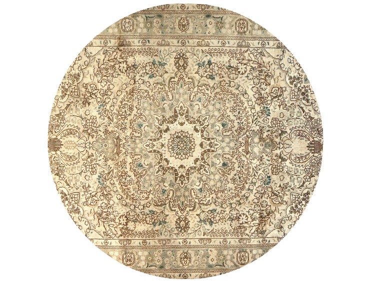 Beige Persien Vintage Teppich 202 x 202 cm