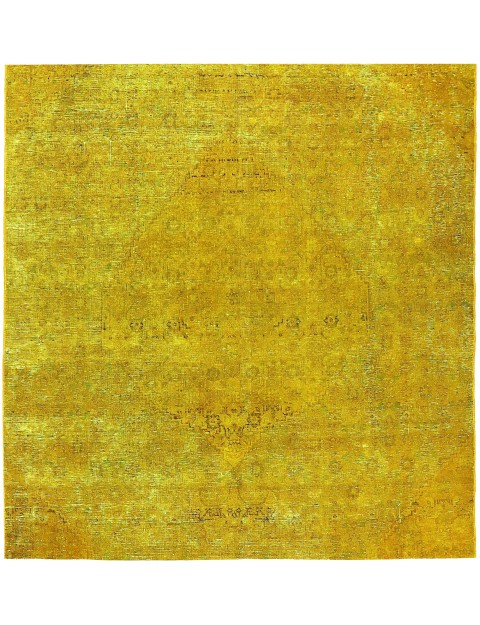 Gelb Türkei Vintage Teppich 178 x 178 cm