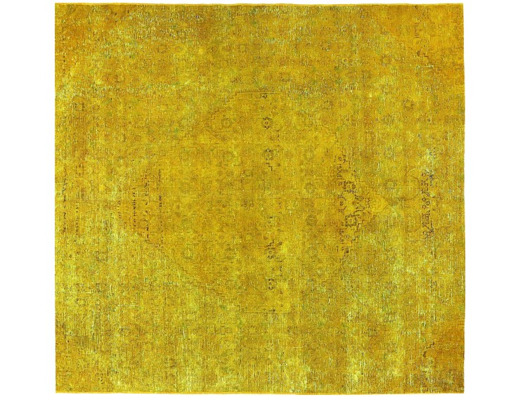 Gelb Türkei Vintage Teppich 178 x 178 cm