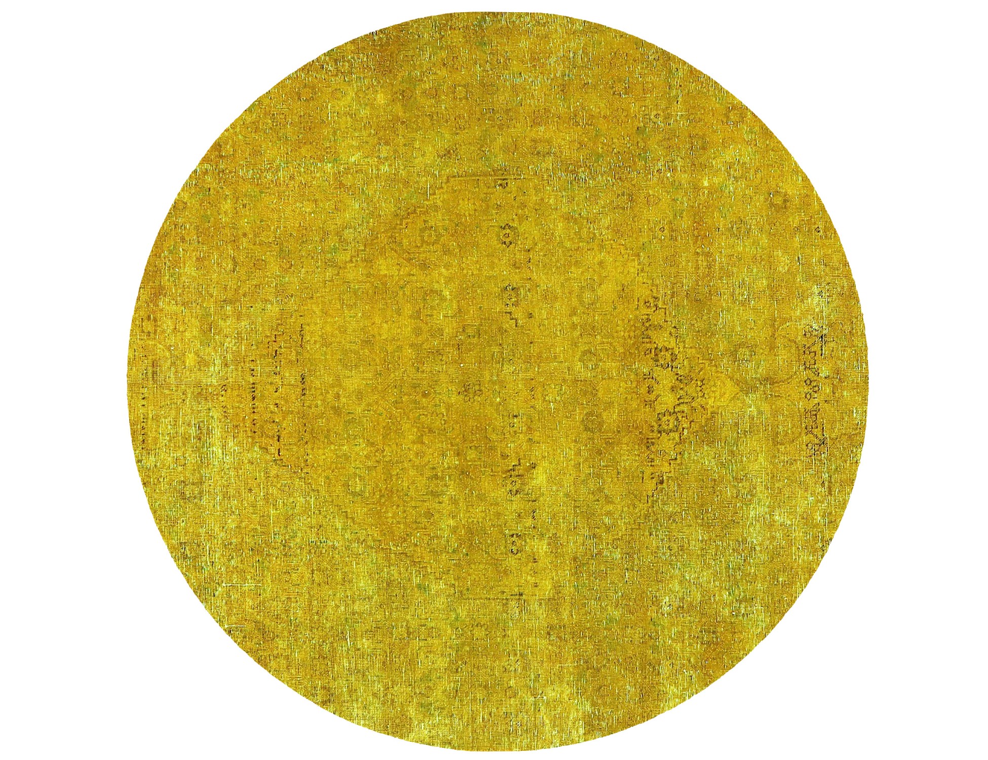 Gelb Türkei Vintage Teppich 178 x 178 cm